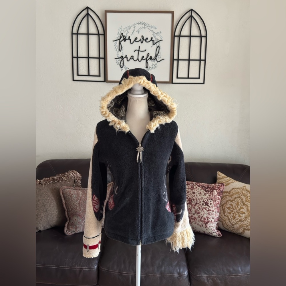 Hell Is For Heroes Shaggy Tribal Furry Hood Full Zip Jacket Size S Made In Italy